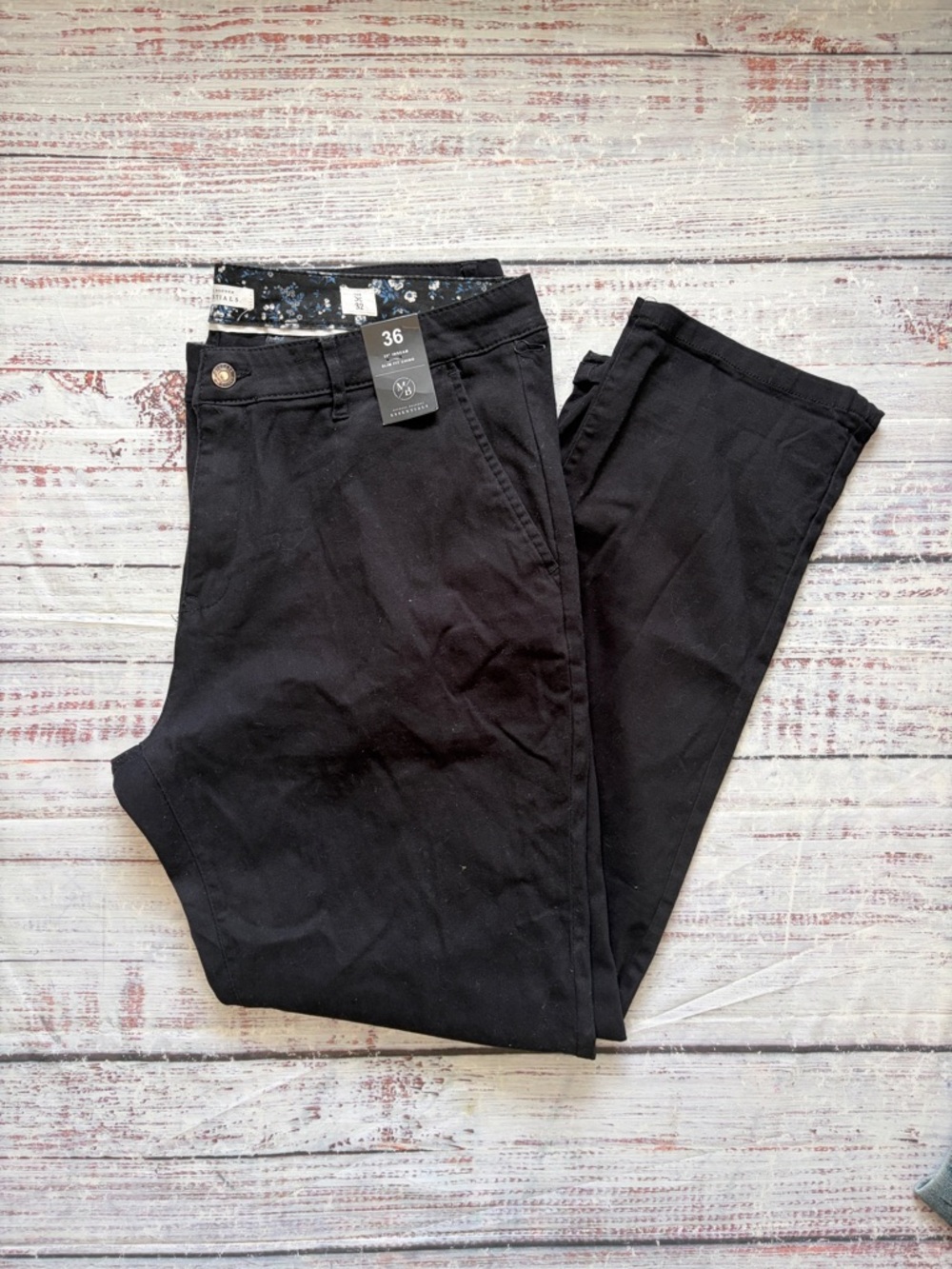 Michael Brandon Essentials Black Slim Leg Pants 36x32